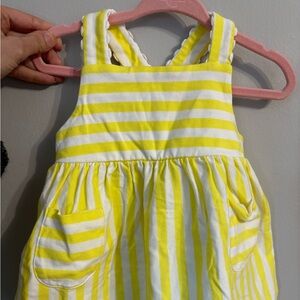 Jacadi Yellow and White Striped Kids Dress